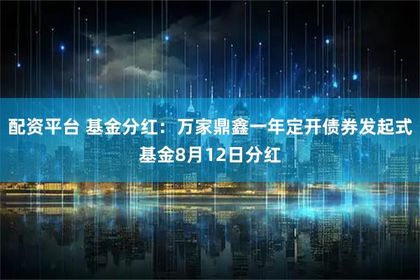 配资平台 基金分红：万家鼎鑫一年定开债券发起式基金8月12日分红